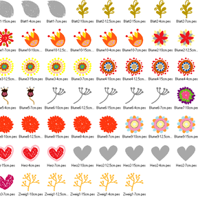 Stickdatei Blumen Herz Love Flower