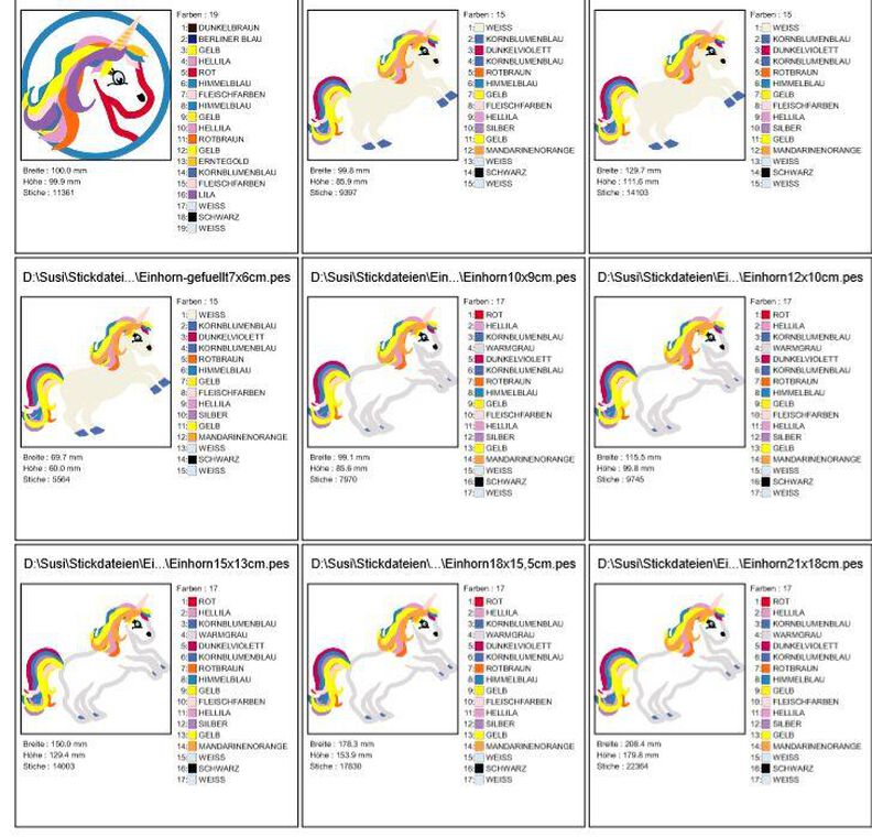 Einhorn Stickdatei image number 3