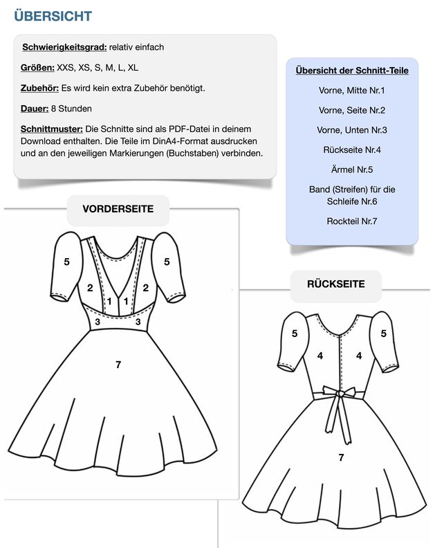 Kleid #Babette Nähanleitung und Schnittmuster (XXS-XL) image number 3