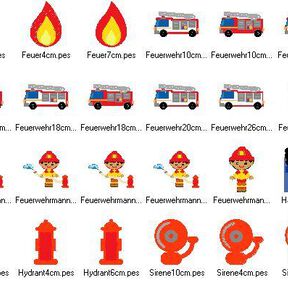 Feuerwehr Feuerwehrmann Stickdatei