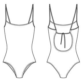 Body/Badeanzug Laconia - Rückenausschnitt - Gr. XS-XL