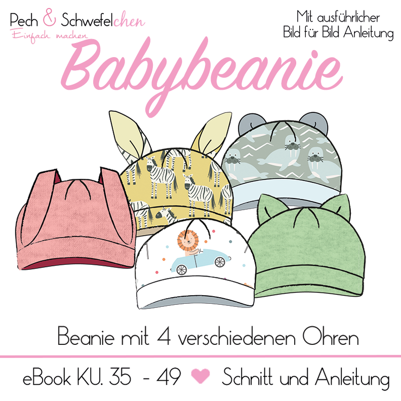 Babybeanie mit Ohren  “Pech&Schwefelchen” E-Book image number 1