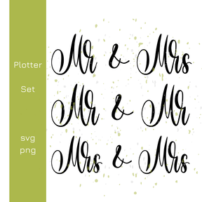 Hochzeit Schriftzug Mr & Mrs Plotterdatei | DIY Hunger