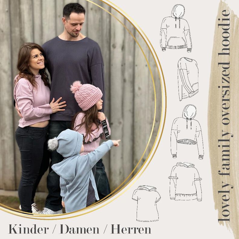 lovely family oversized hoodie Kinder & Damen & Herren image number 1