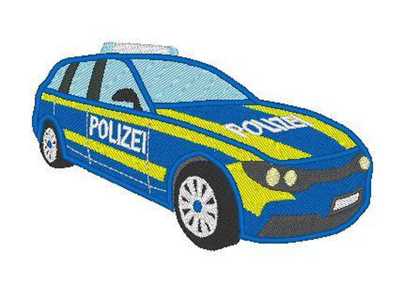 Polizeiauto klein gefüllt Stickdatei Polizei image number 4