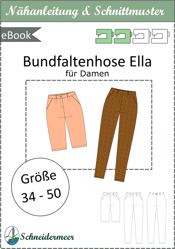 Ella - kurze und lange Bundfaltenhose für Damen image number 4