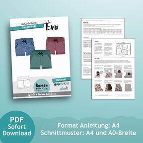 Sweatshort Eva, Gr. 32 – 54 - Nähanleitung + Schnittmuster