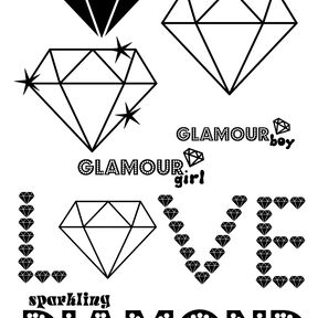 Plotterdatei SPARKLING DIAMONDS Diamanten Schriftzüge