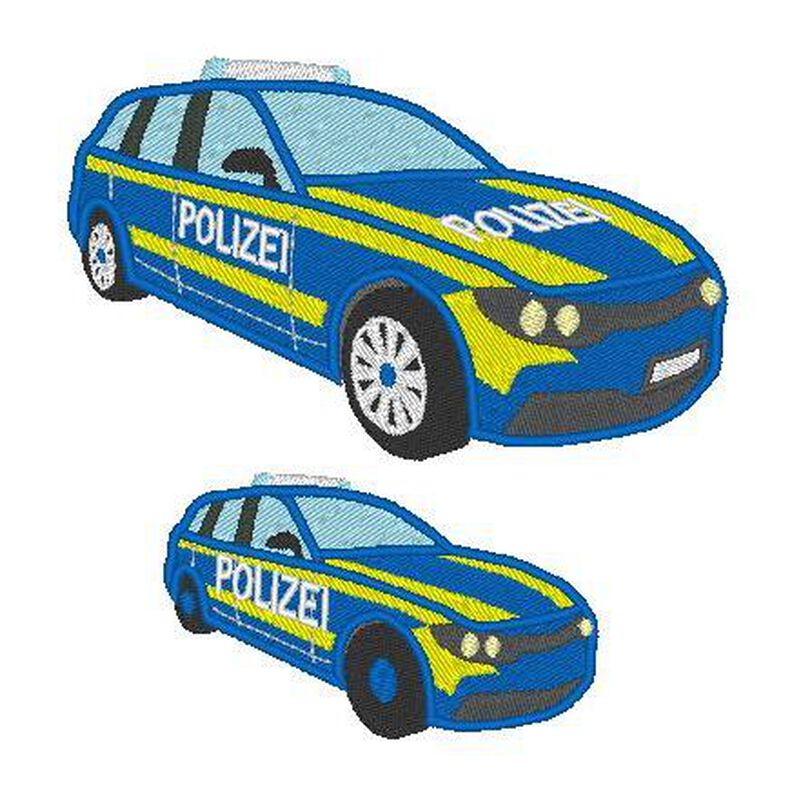 Polizeiauto klein gefüllt Stickdatei Polizei image number 1