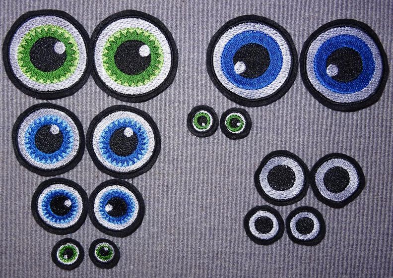 runde Augen für Kuscheltiere Bettschlagen Stickdatei  image number 6