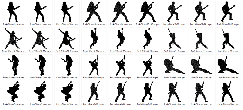 Rock Gitarre Silhouette Stickdatei image number 2