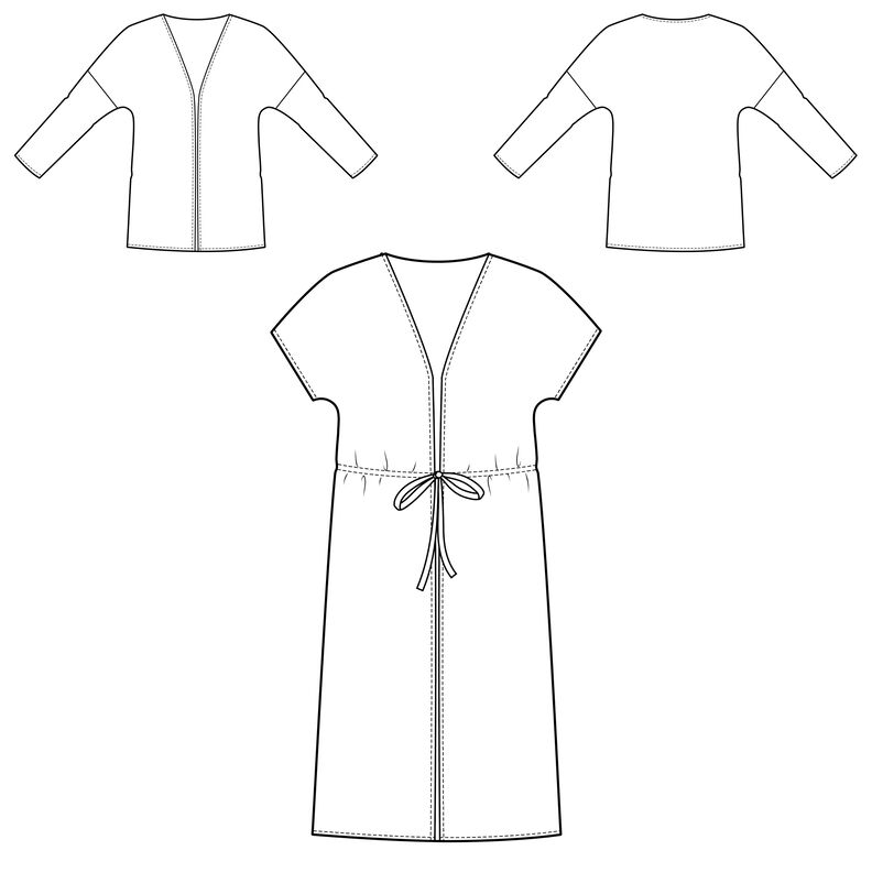 Sommer Kimono Bluse Kleid Jacke Cover-Up FLORES ♥Gr. 34-56 image number 4