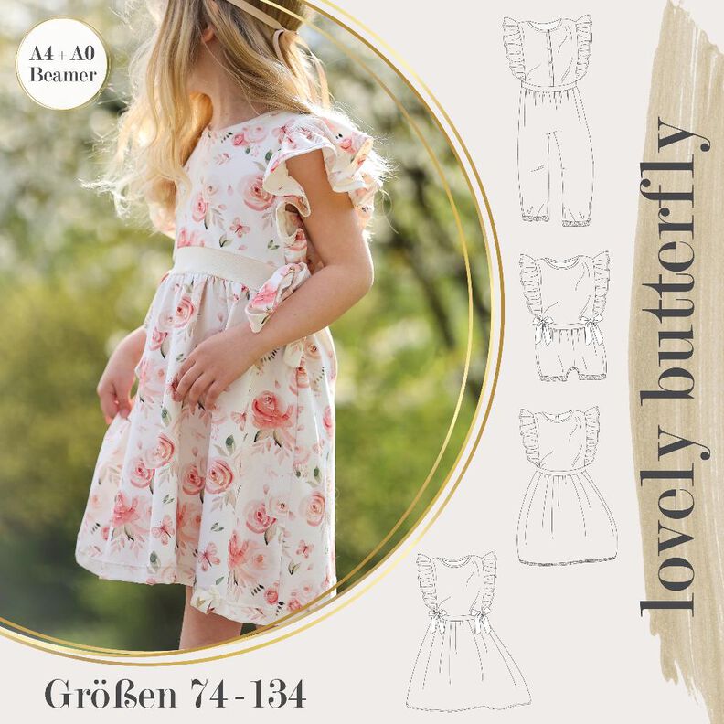 BEAMER + A0 lovely butterfly Kleid Jumpsuit 74-134 image number 1