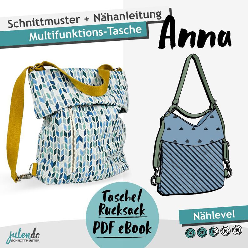 Multifunktionstasche “Anna” - Nähanleitung + Schnittmuster  image number 1