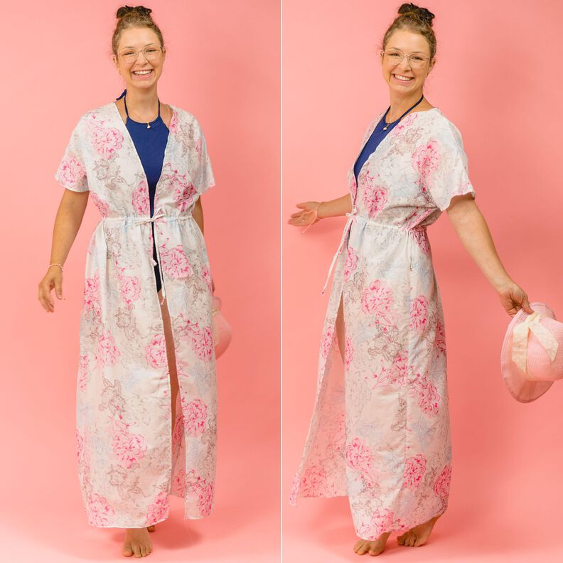 Sommer Kimono Bluse Kleid Jacke Cover-Up FLORES ♥Gr. 34-56 image number 5