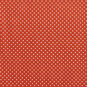 Baumwollpopeline Mini Polka Dots – terracotta/weiss, 