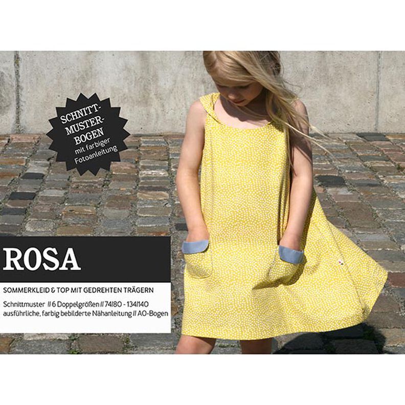 ROSA - Kleid und Top mit gedrehten Trägern und Taschen | Studio Schnittreif | 74-140,  image number 1