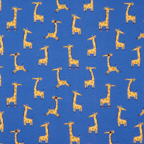 Baumwolljersey sportliche Giraffen – königsblau, 