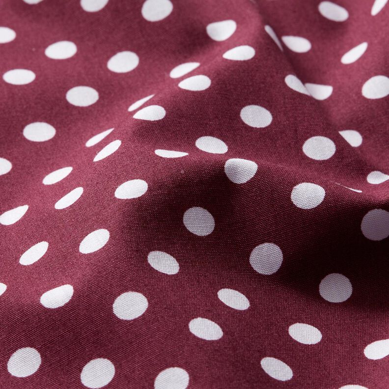 Baumwollpopeline Polka Dots – bordeauxrot/weiss,  image number 2