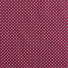 Baumwollpopeline Mini Polka Dots – bordeauxrot/weiss, 