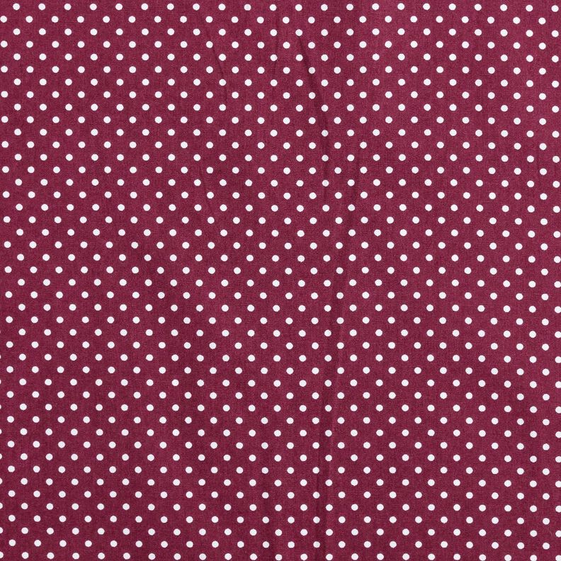 Baumwollpopeline Mini Polka Dots – bordeauxrot/weiss,  image number 1