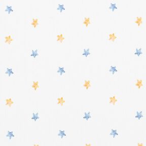 Baumwolljersey Aquarell-Sterne Digitaldruck – elfenbein/jeansblau, 