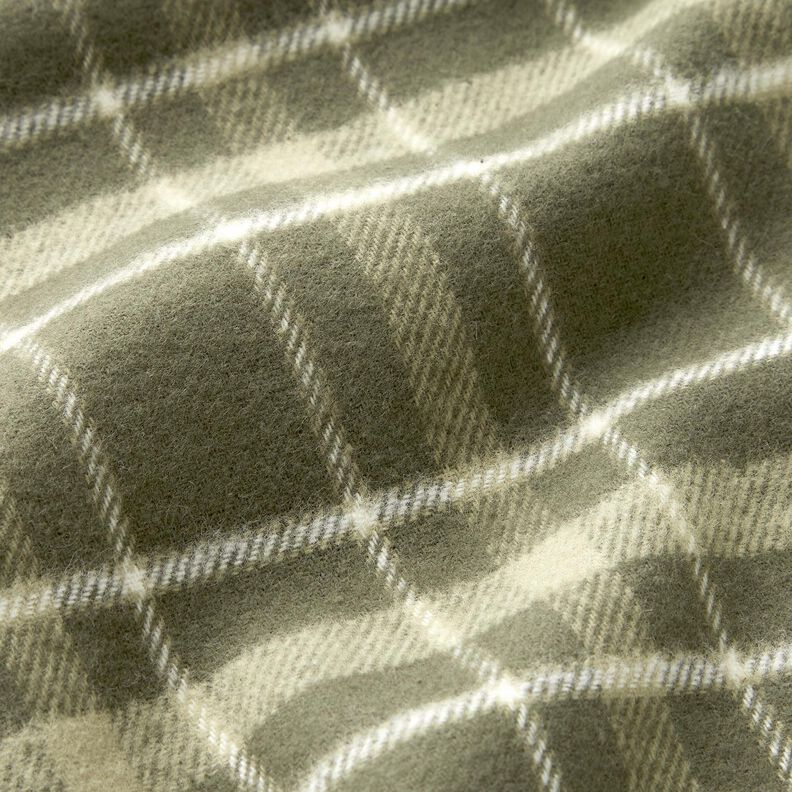 Flanell großes Schottenkaro – khaki/weiss,  image number 2