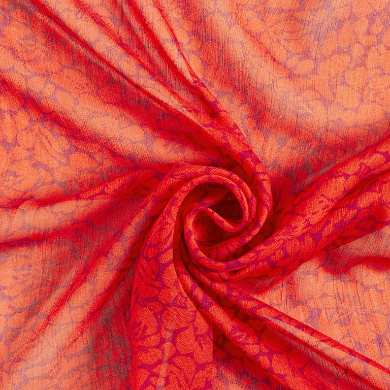 Viskose Chiffon Blumenornamente – rot/karminrot,  image number 4