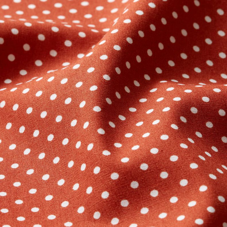 Baumwollpopeline Mini Polka Dots – terracotta/weiss,  image number 2