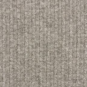 Strickstoff Zopfmuster Melange – grau | Reststück 70cm, 