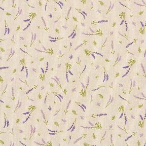 Dekostoff Halbpanama Lavendel – natur/lavendel, 
