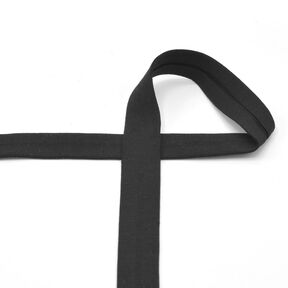 Schrägband Baumwolljersey [20 mm] – schwarz, 