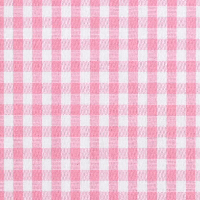 Baumwollstoff Vichykaro 1 cm – rosa/weiss,  image number 1