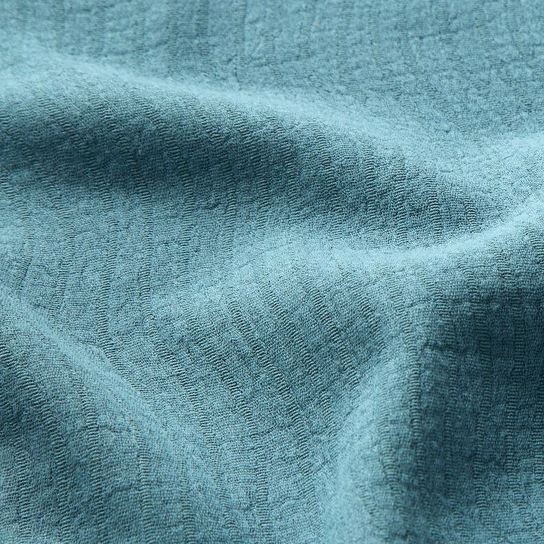 Leinen-Baumwoll-Mix Jacquard Wellenmuster – taubenblau,  image number 2