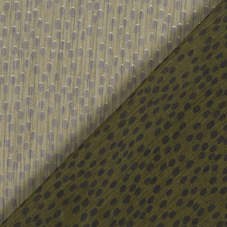 Crêpe Chiffon große Punkte – khaki/schwarz,  image number 5