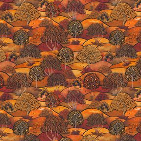 Dekostoff Halbpanama Digitaldruck Landschaft Herbst – bronze/orange, 