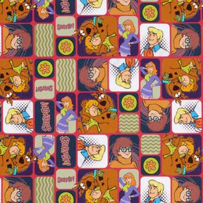 Baumwollpopeline Scooby Doo als Comic Lizenzstoff – rot/farbmix, 