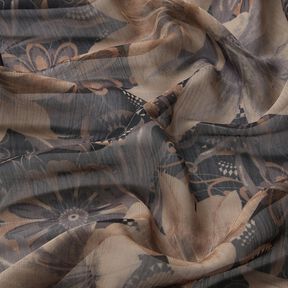 Chiffon stilisierte Blumen – schwarz, 