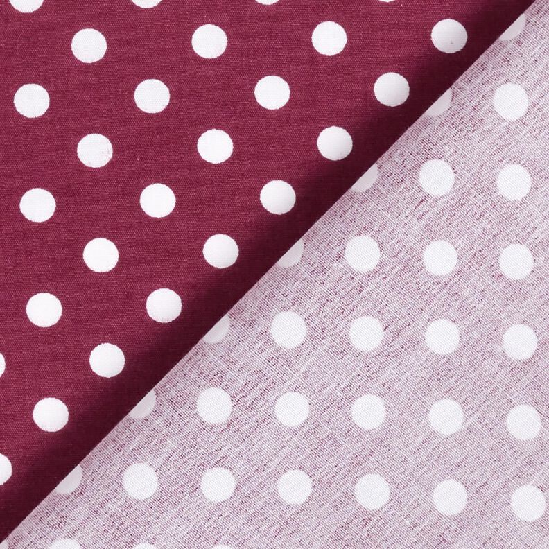 Baumwollpopeline Polka Dots – bordeauxrot/weiss,  image number 4