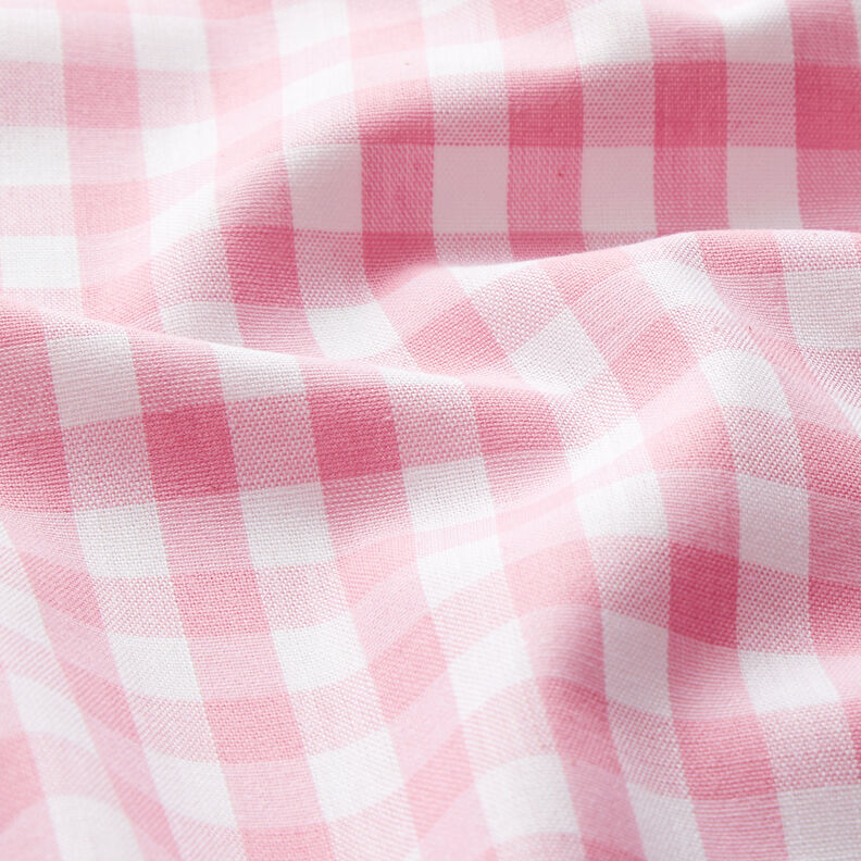 Baumwollstoff Vichykaro 1 cm – rosa/weiss,  image number 2
