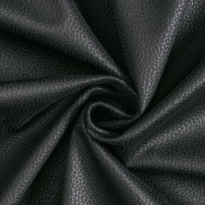Polsterstoff Lederimitat Struktur – schwarz, 