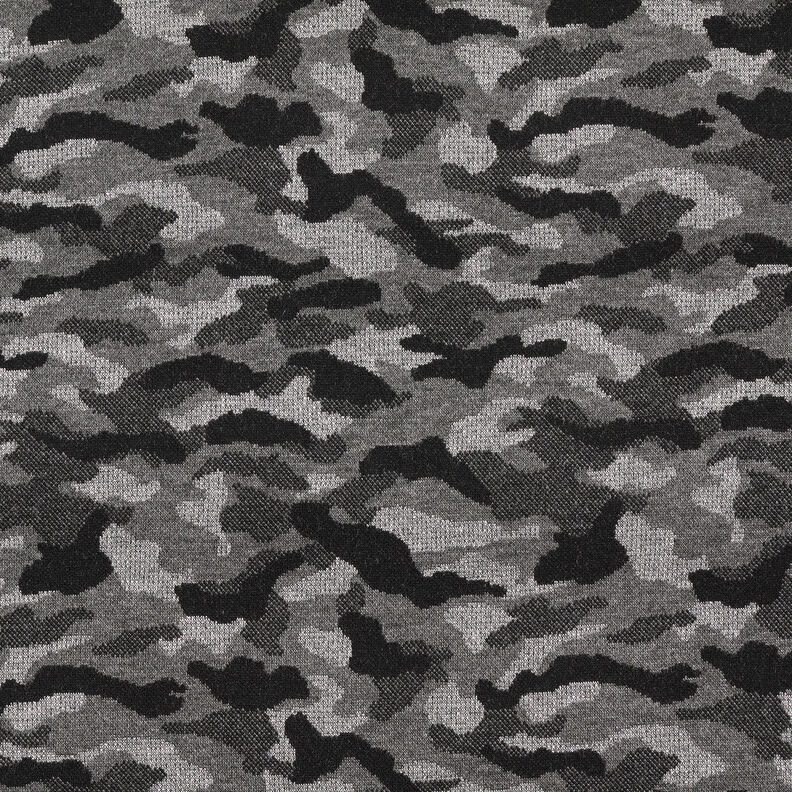 Strickjacquard Camouflage Metallic – schwarz/silber metallic,  image number 1