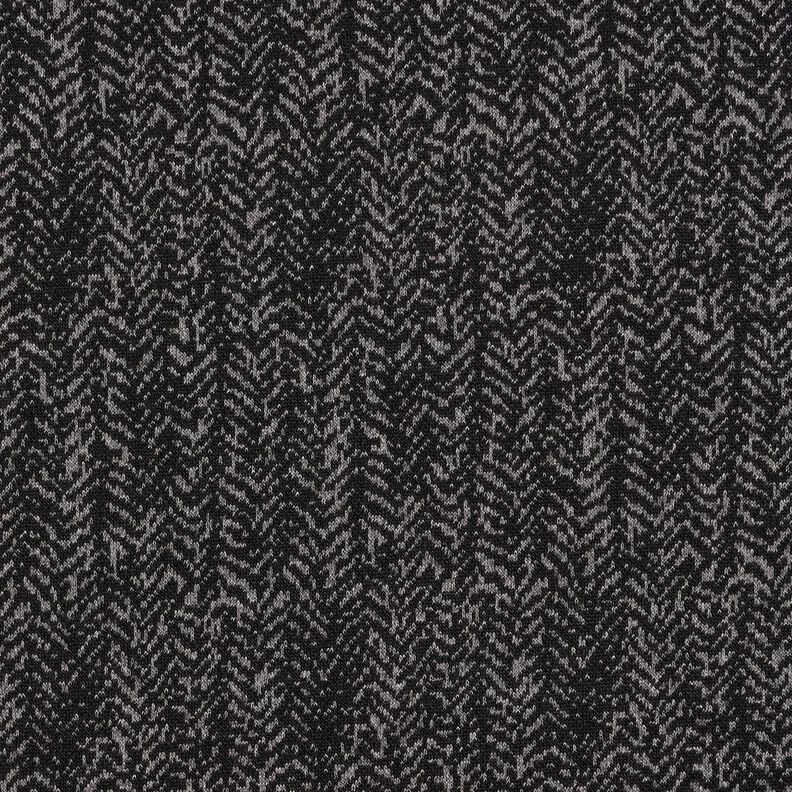 Strickjacquard abstrakter Fischgrat – grau/schwarz,  image number 1