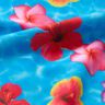 Badeanzugstoff Hawaii-Blumen – blau/intensiv pink,  thumbnail number 3