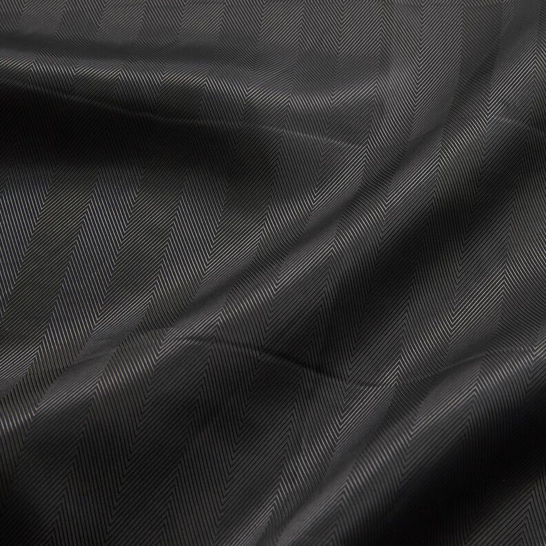 Futterstoff Jacquard Fischgrat – schwarz,  image number 2