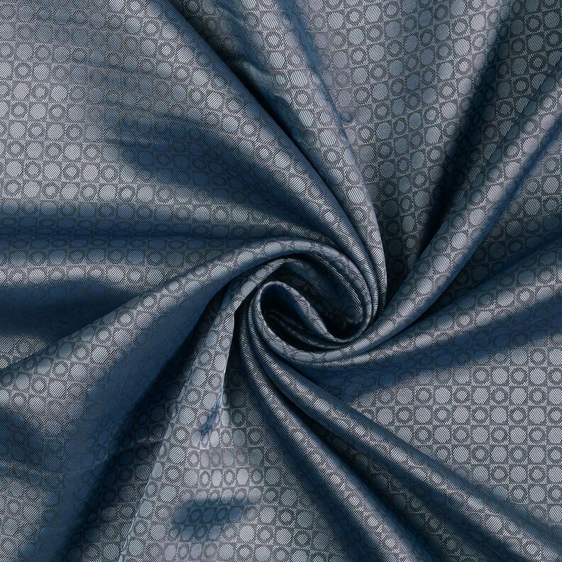 Futterstoff Jacquard Kästchen und Punkte – stahlblau,  image number 1