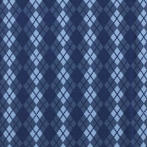 Baumwolljersey Argyle-Muster – marineblau/helljeansblau, 