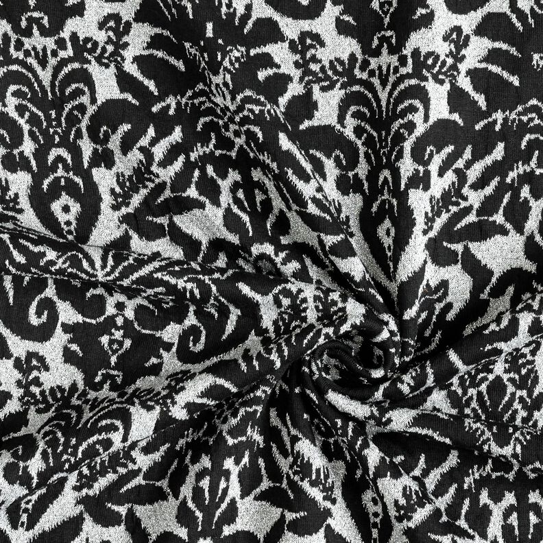 Jacquard Jersey Ornamente – silber metallic/schwarz,  image number 4