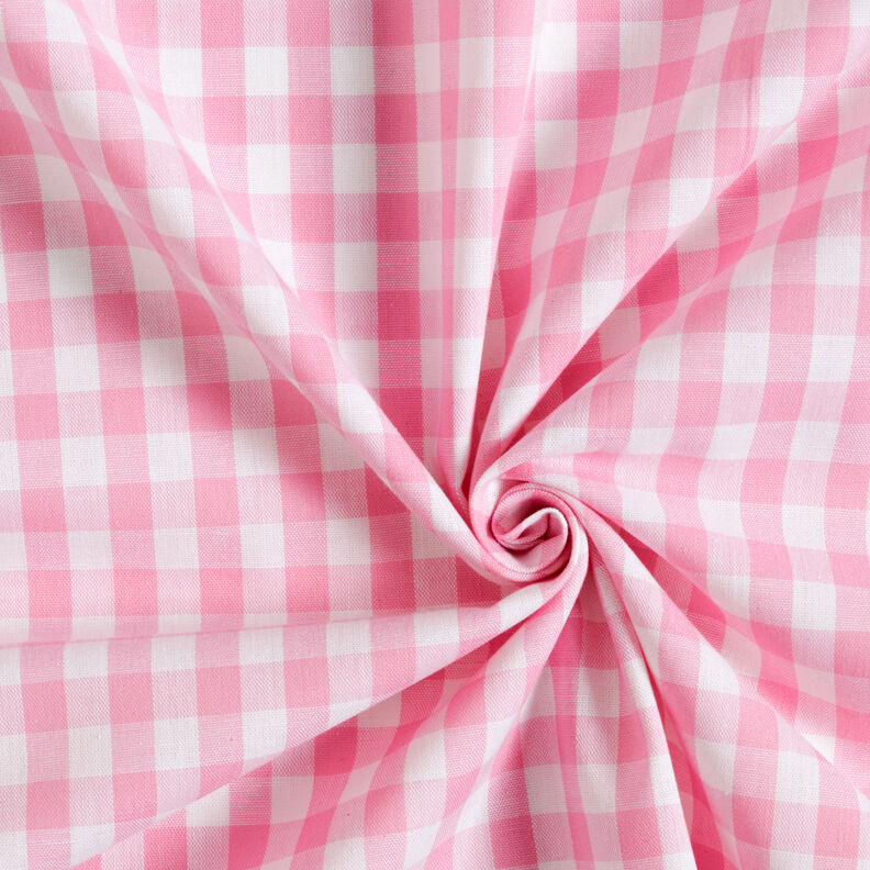 Baumwollstoff Vichykaro 1 cm – rosa/weiss,  image number 3