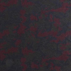 Mantelstoff Woll-Mix Camouflage – schwarz/merlot, 